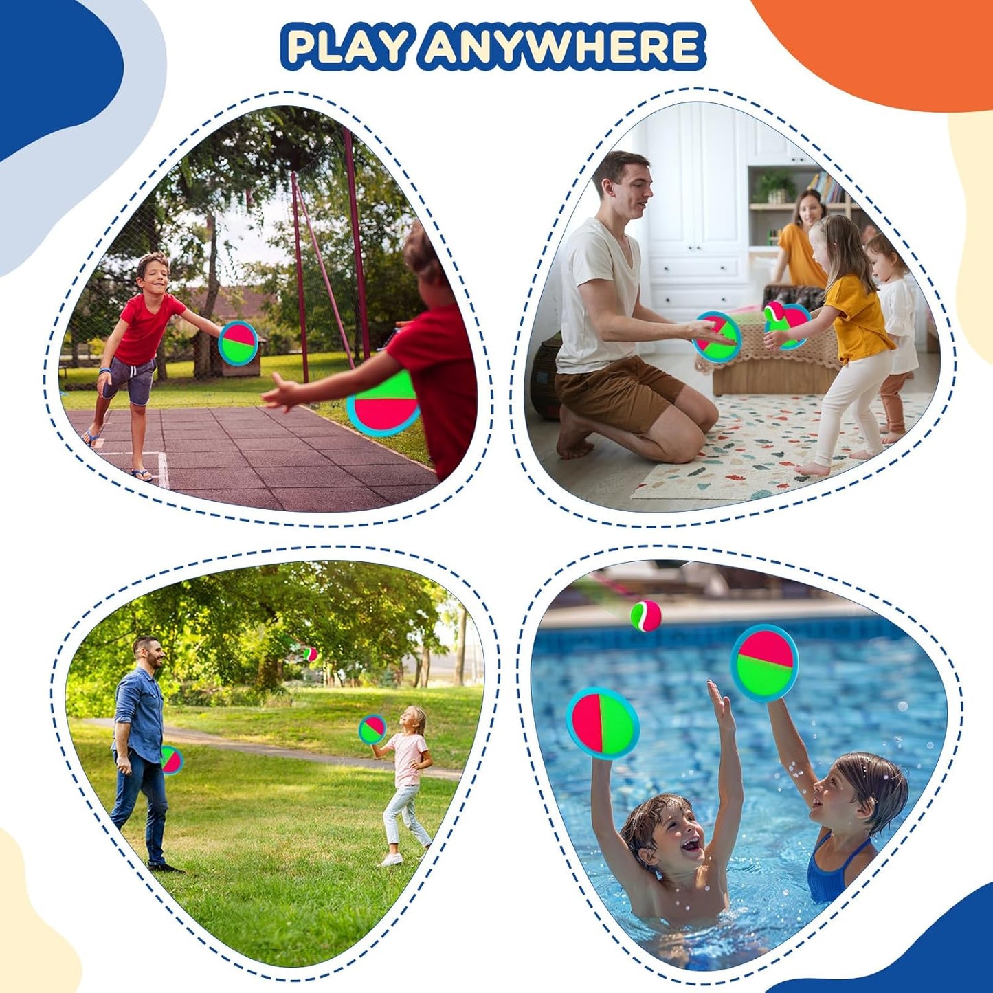 Kids Toys Toss and Catch Game Set Beach Pool Outdoor Toys for Kids Ages 4-8, Easter Basket Stuffers, outside Yard Games for Kids Adults Family