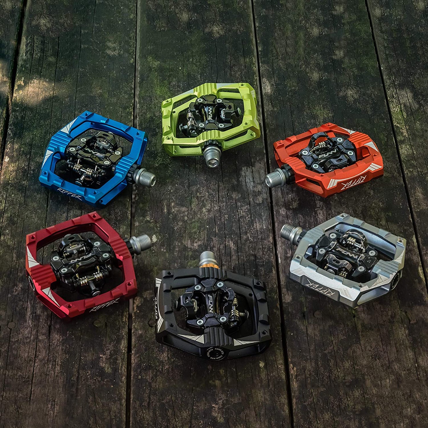 Ripper Mountain Bike Clipless Pedals, Rocker Clip/Spring-Loaded Clip-In Mechanism, Compatible with SPD Cleats, 9/16" Crmo Axle Bicycle Pedals for Mtb/Gravel Cycling