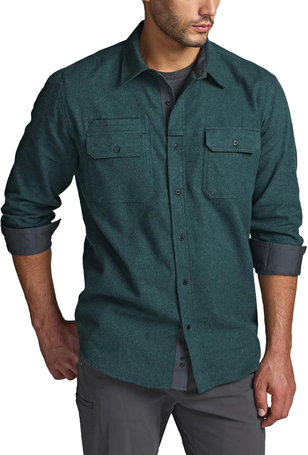 Men'S All Cotton Flannel Shirt, Long Sleeve Casual Button down Plaid Shirt, Brushed Soft Outdoor Tactical Work Shirts