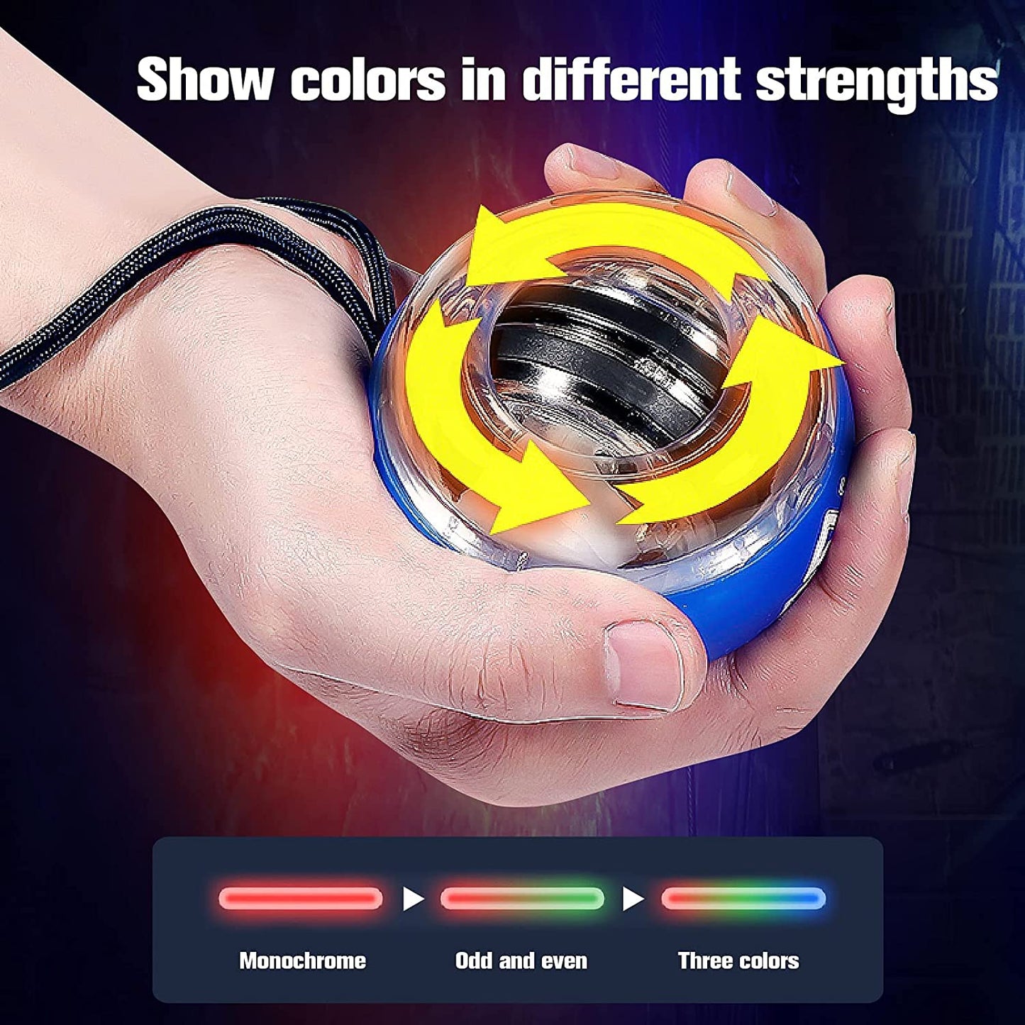 Wrist Trainer Ball Auto-Start Gyroscopic Forearm Exerciser Gyro Ball for Strengthen Arms, Fingers, Bones and Muscles