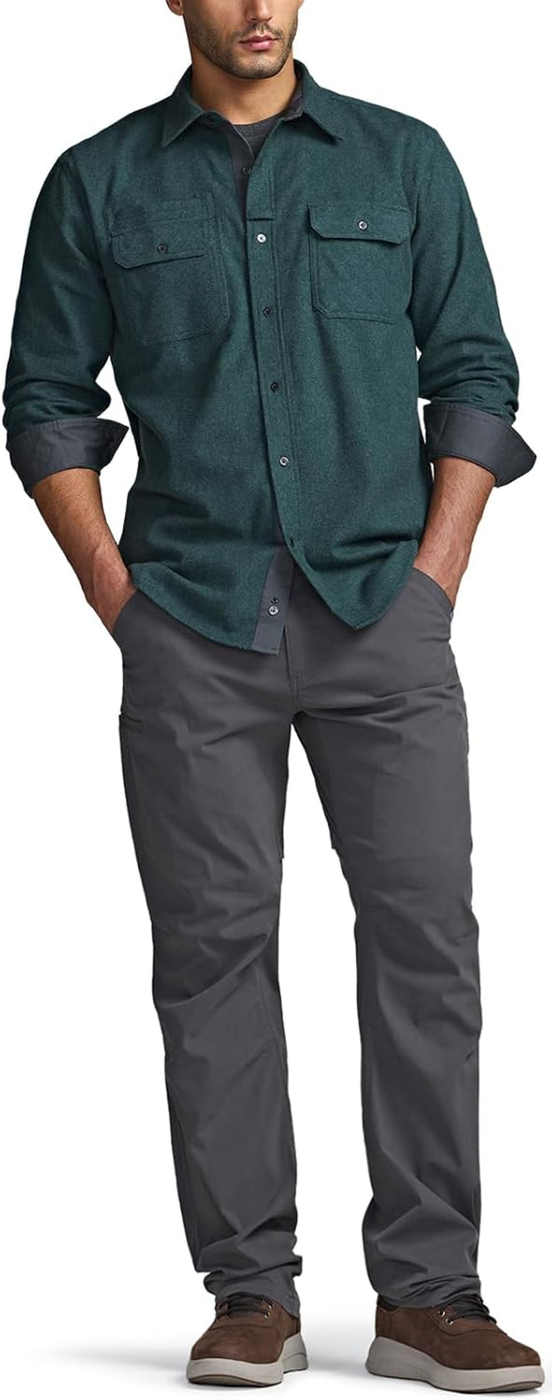 Men'S All Cotton Flannel Shirt, Long Sleeve Casual Button down Plaid Shirt, Brushed Soft Outdoor Tactical Work Shirts