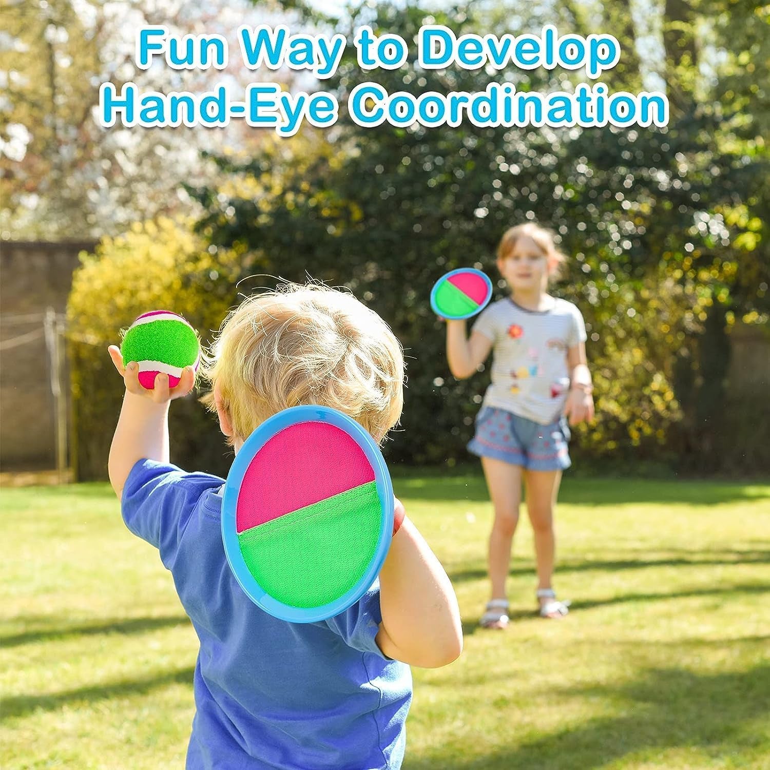 Kids Toys Toss and Catch Game Set Beach Pool Outdoor Toys for Kids Ages 4-8, Easter Basket Stuffers, outside Yard Games for Kids Adults Family