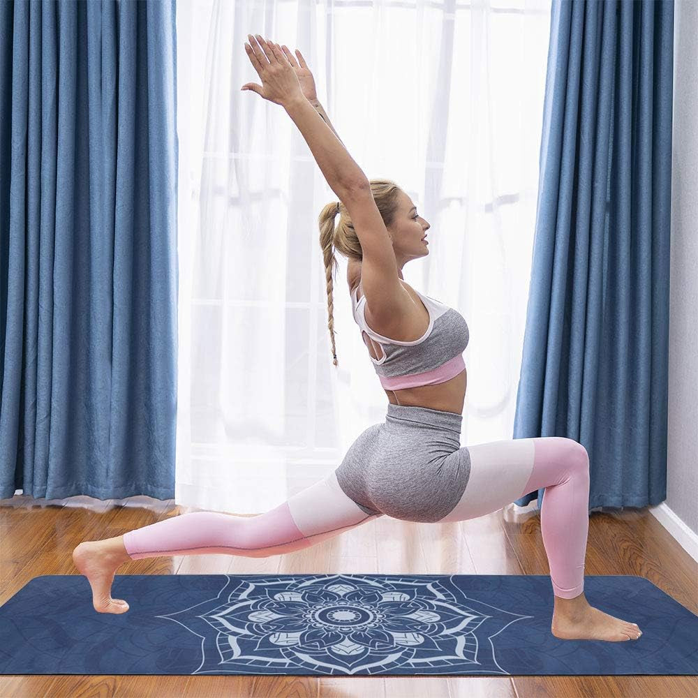 Yoga Mat, Non Slip Exercise Suede Mat, All-Purpose Fitness Mat with High Density Anti-Tear Surface for Women, Ideal for Pilates Workout (72'' X 26'' X 3.5Mm Thick)